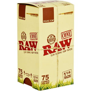 Raw Organic Hemp Cones 1 1/4" 75Pc Box